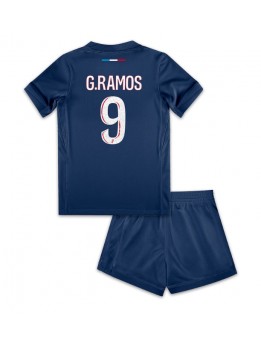 Paris Saint-Germain Goncalo Ramos #9 Replika Hemmakläder Barn 2024-25 Kortärmad (+ byxor)